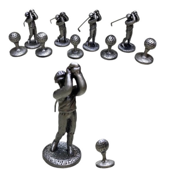 Golfer Figurines in Collectible Pewter Metalware - Picture 1 of 12